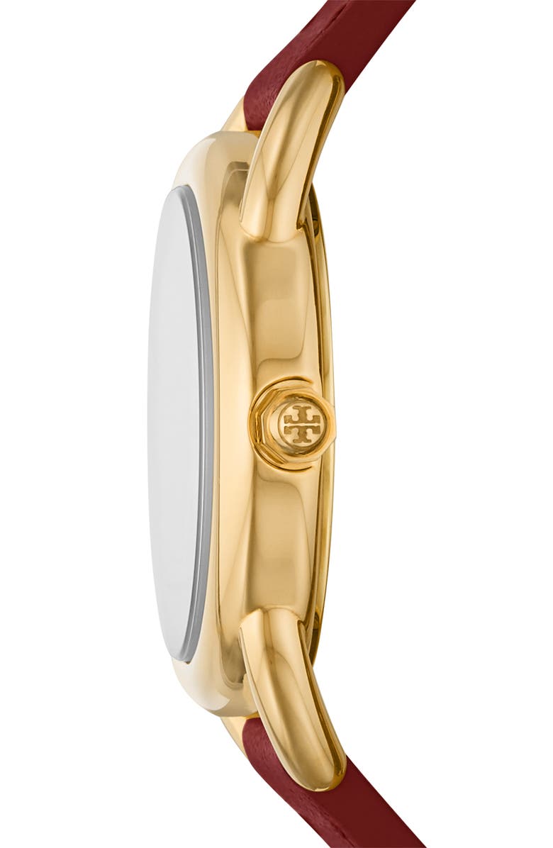 Tory Burch The Ravello Fiesta Leather Strap Watch, 38mm, Alternate, color, 