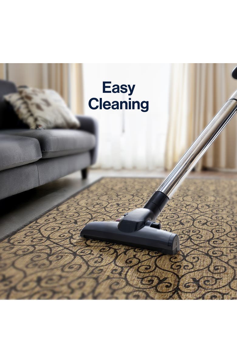 JONATHAN Y Madrid Vintage Filigree Textured Weave Indoor/Outdoor Area Rug, Alternate, color, Black/Khaki- Round