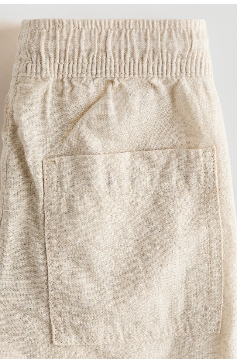 H&M Linen-blend Trousers, Alternate, color, Light Beige