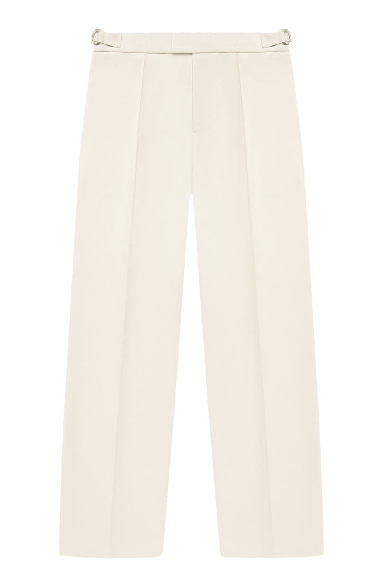 Manière De Voir Dorian Relaxed Fit Twill Pleated Tailored Trousers, Alternate, color, Cream