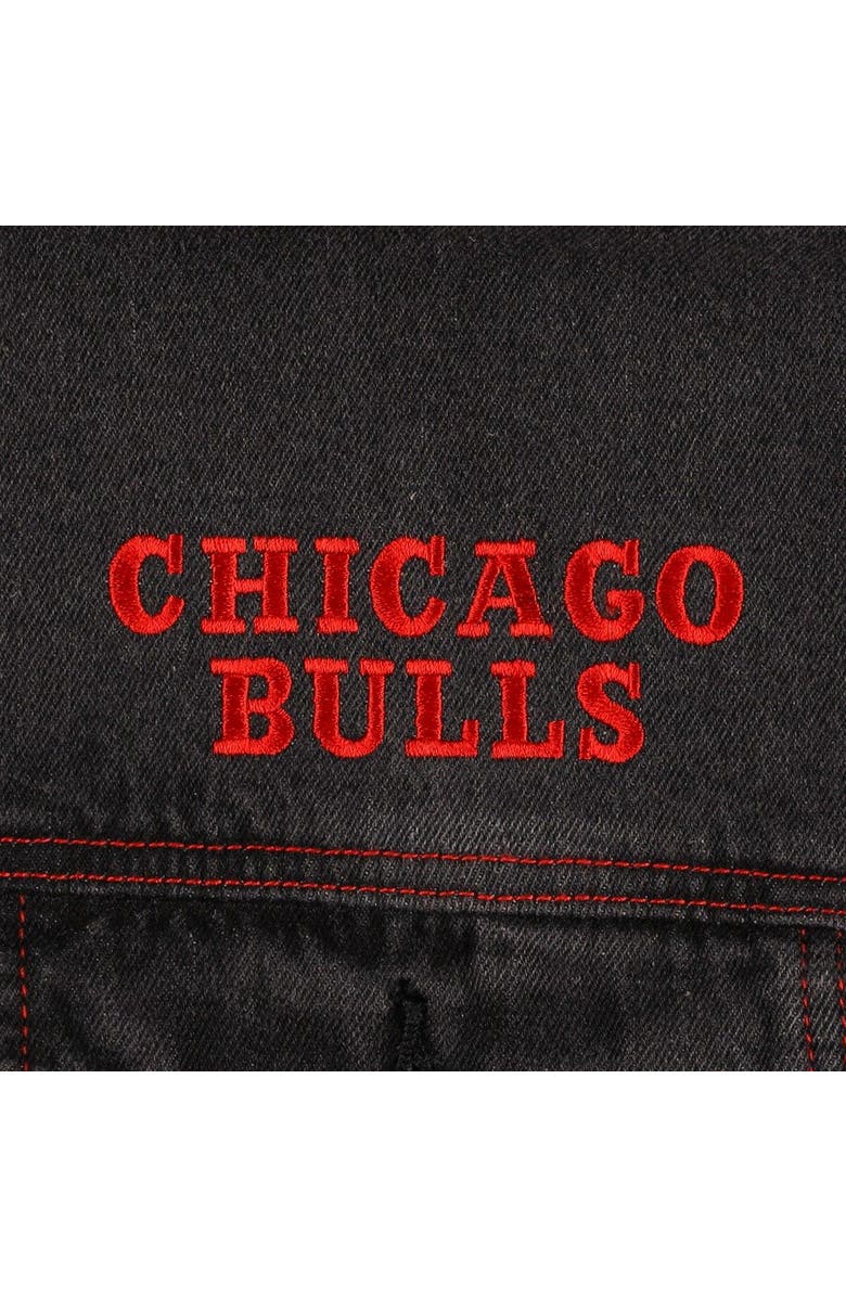 THE WILD COLLECTIVE Unisex The Wild Collective Black Chicago Bulls Windy City Button-Up Denim Jacket, Alternate, color, 