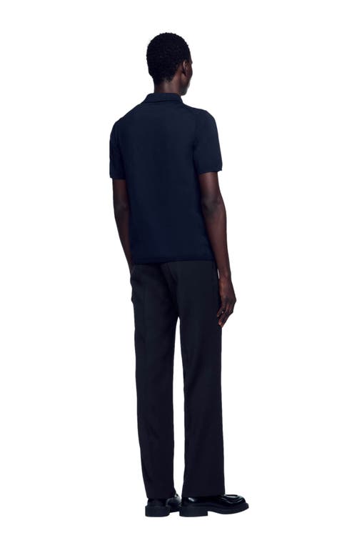 Sandro Short-sleeve Knitted Polo Shirt In Black