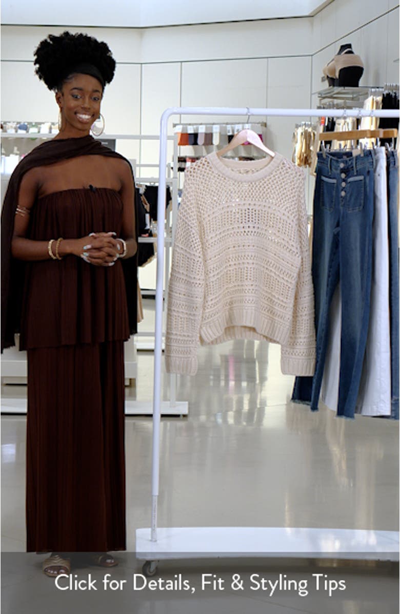 Whitecap Open Stitch Cotton Crewneck Sweater, sales video thumbnail