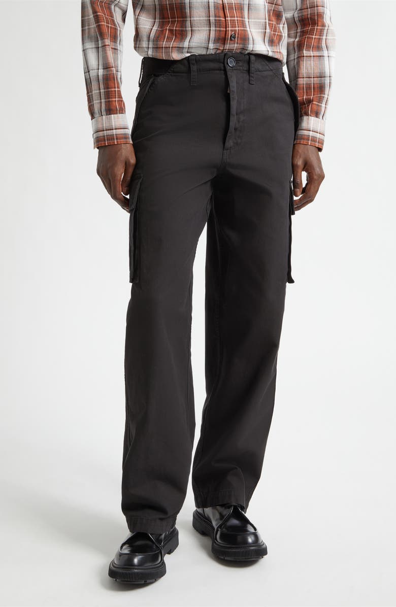 Burberry Cyrus Cotton Twill Straight Leg Cargo Pants, Main, color, Black