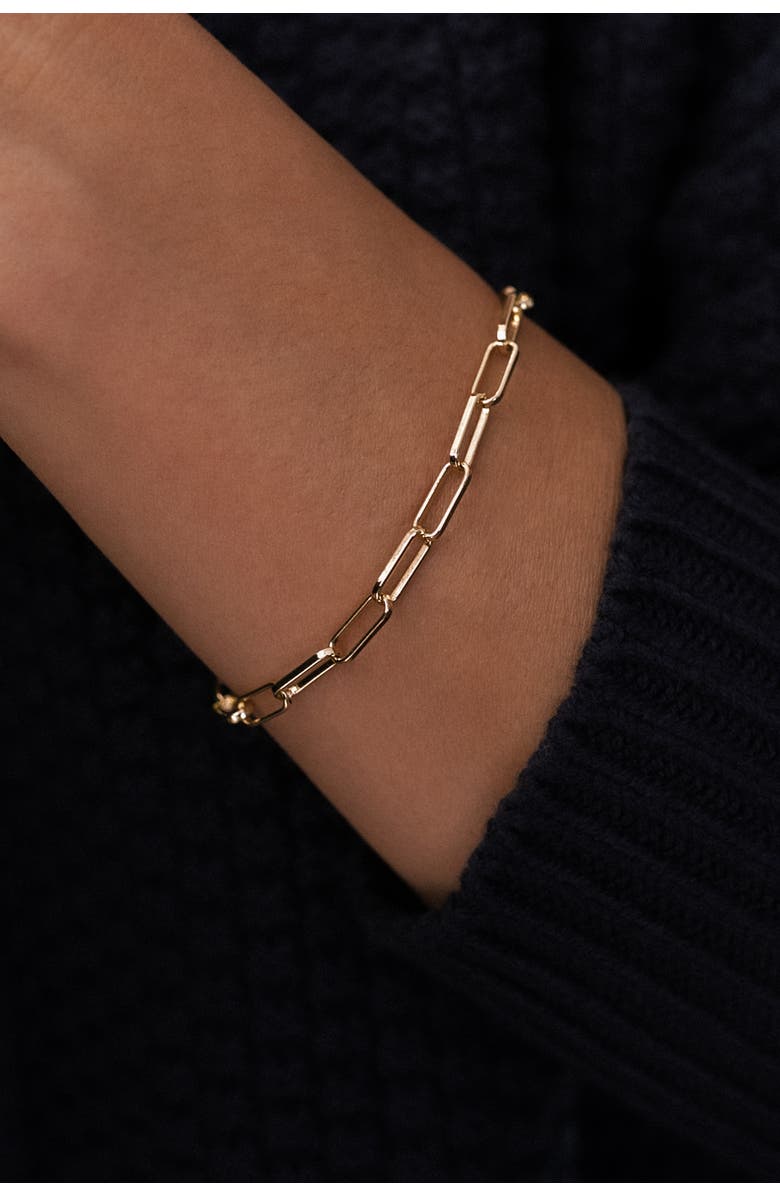 Mint & Lily Open Link Paperclip Chain Bracelet, Alternate, color, Silver