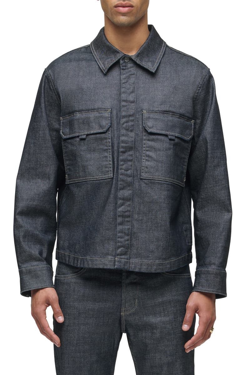 Hudson Jeans Coated Button-Up Shirt, Main, color, Coated Gunmetal