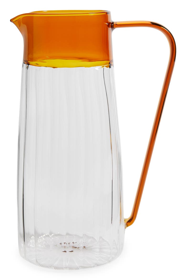 Collier Glass Pitcher, Main, color, CLEAR/AMBER