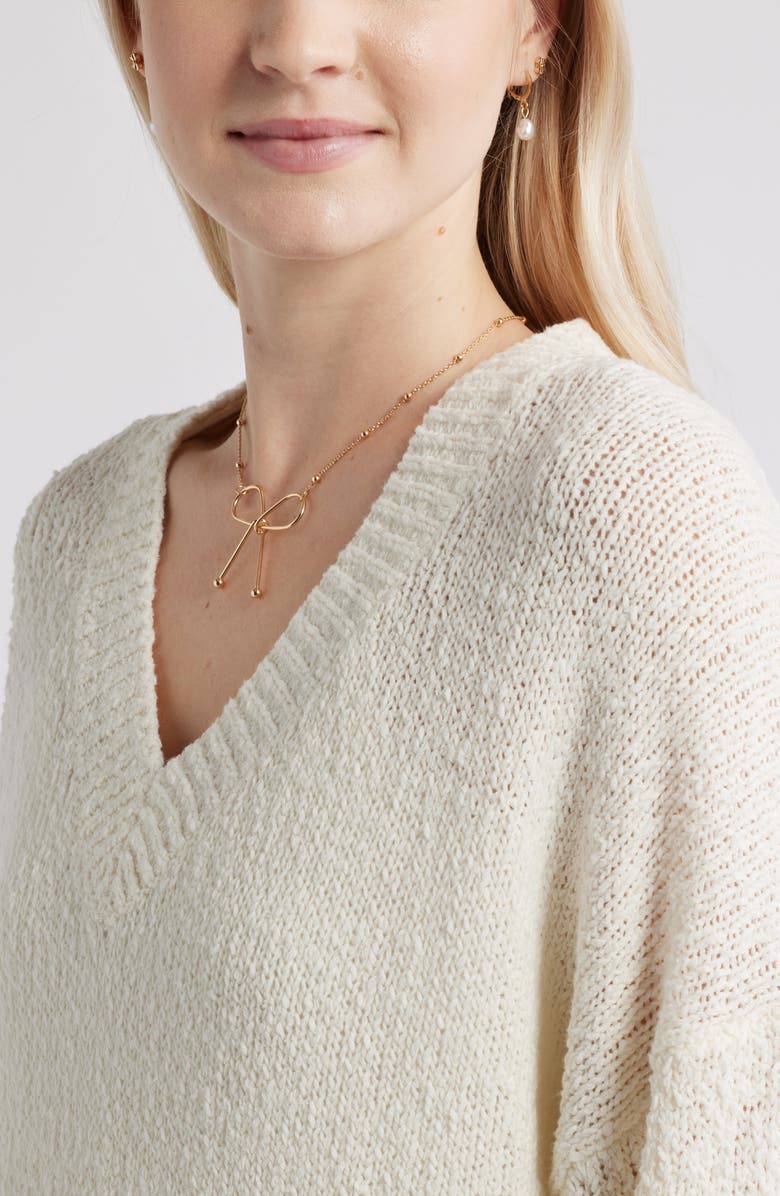 BP. Oversize V-Neck Sweater, Alternate, color, Ivory