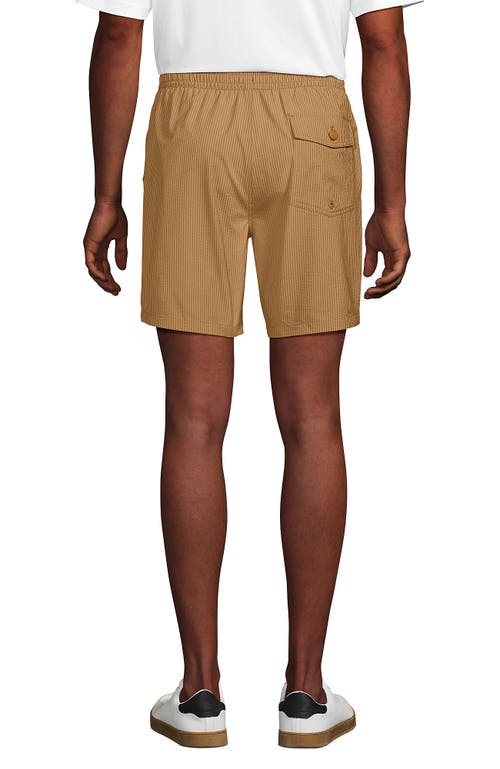 LANDS' END LANDS' END 7" SEERSUCKER BEACH TO BOARDWALK PULL ON SHORTS