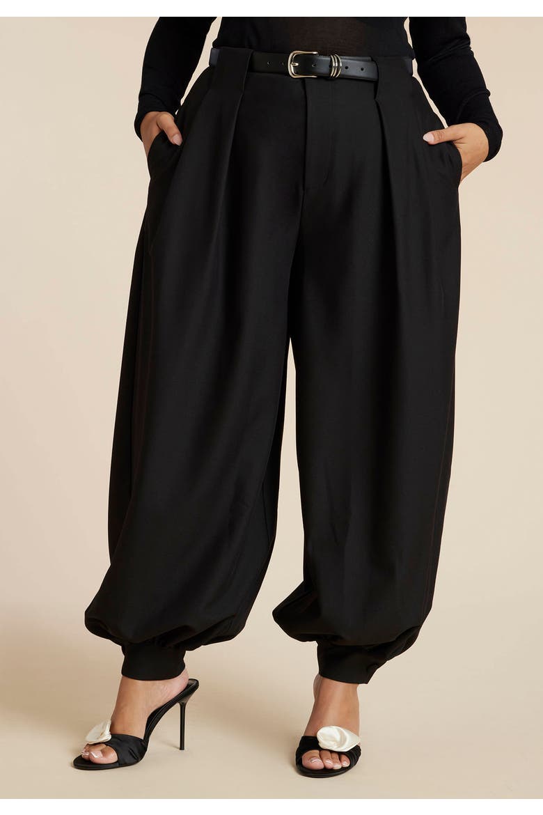 Balloon Trouser With Pleats, Alternate, color, BLACK ONYX