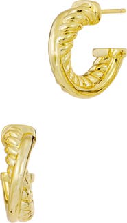 SAVVY CIE JEWELS Rope Textured Hoop Earrings