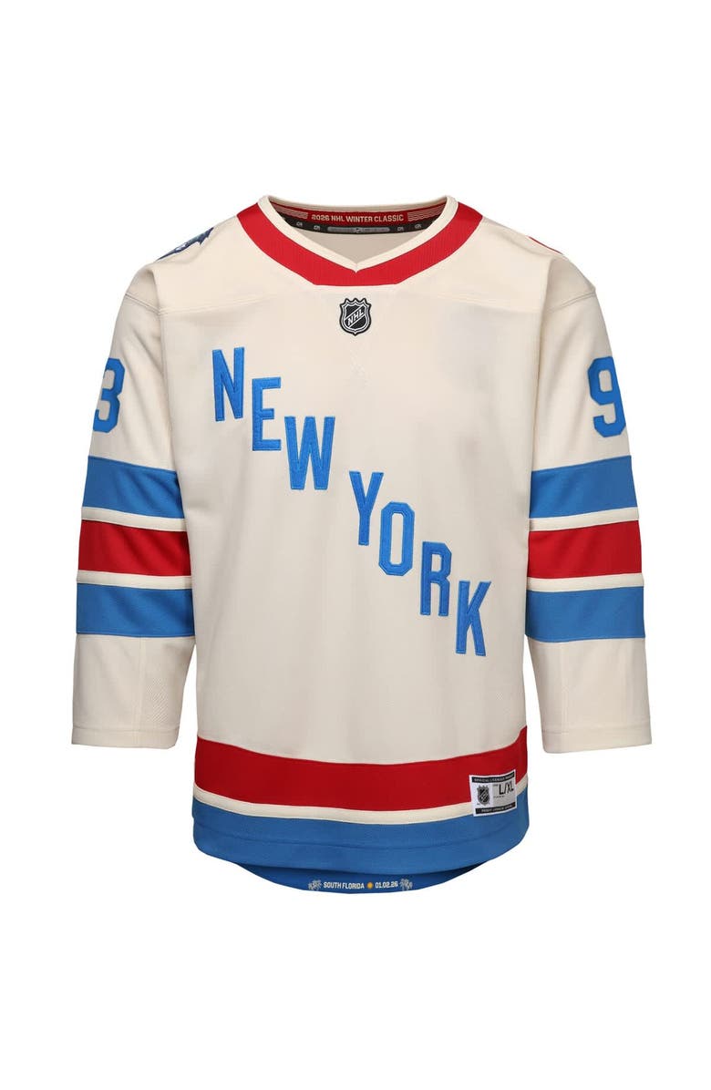 Outerstuff Youth Outerstuff Mika Zibanejad White New York Rangers 2026 NHL Winter Classic Premier Jersey, Alternate, color, White