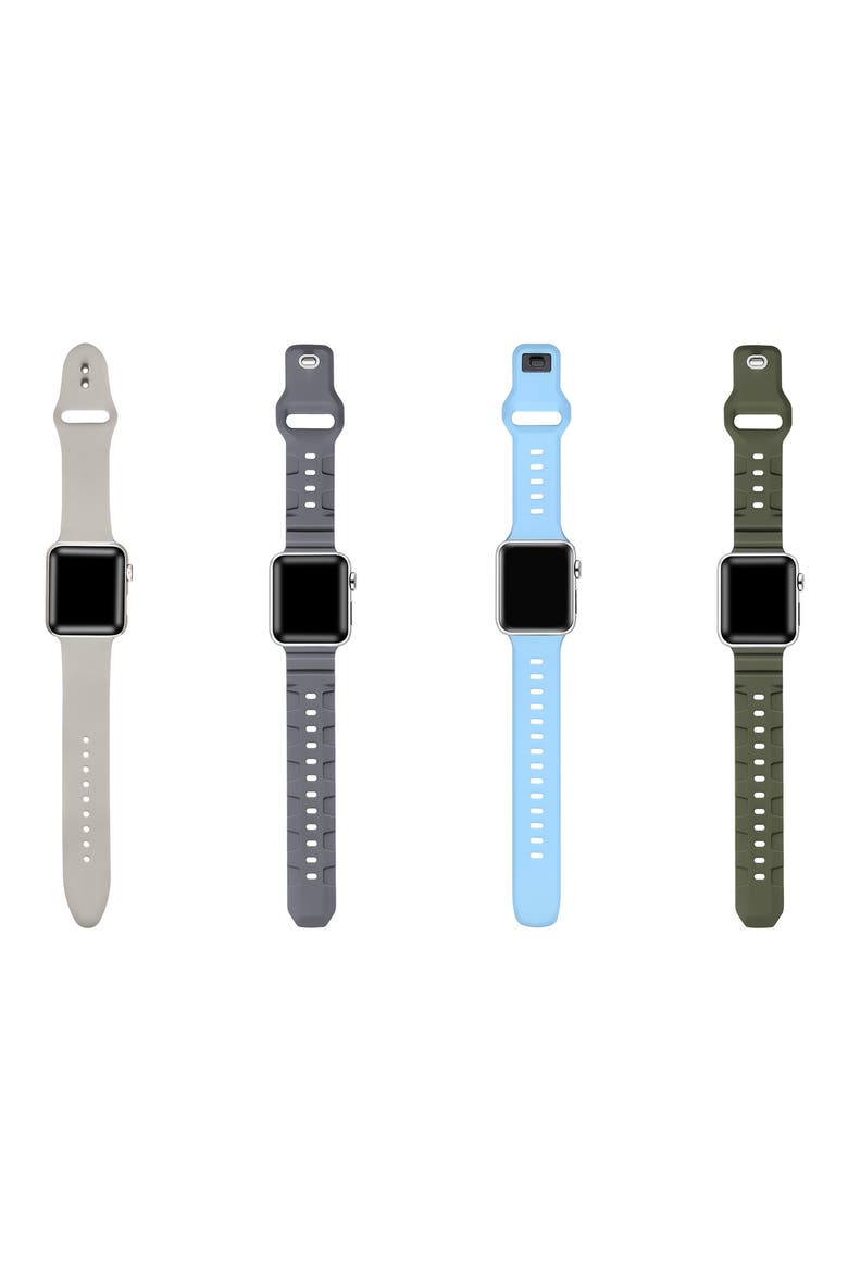 Assorted 4-Pack Silicone Apple Watch® Watchbands, Alternate, color, ASSORTED