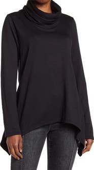 GO COUTURE Swing Hem Cowl Neck Sweater