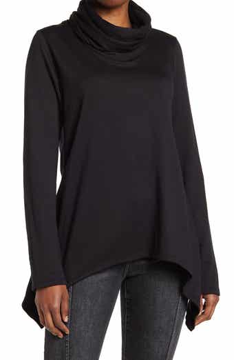 GO COUTURE Swing Hem Cowl Neck Sweater
