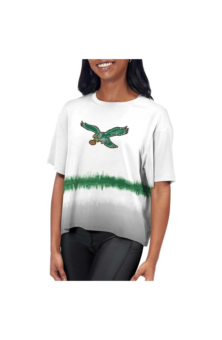 Certo Women's Certo White Philadelphia Eagles Gridiron Classics Format Ombre T-Shirt, Alternate, color, 