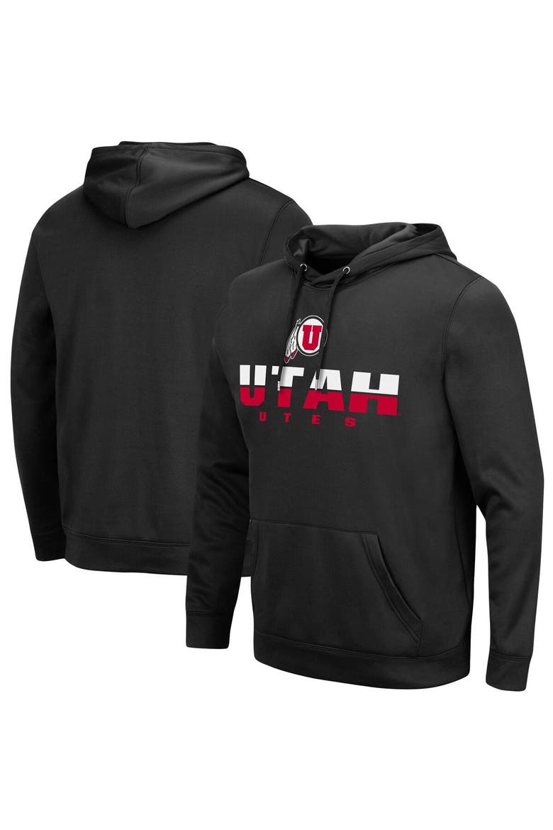 Men's Colosseum Black Utah Utes Lantern Pullover Hoodie, Main, color, Black
