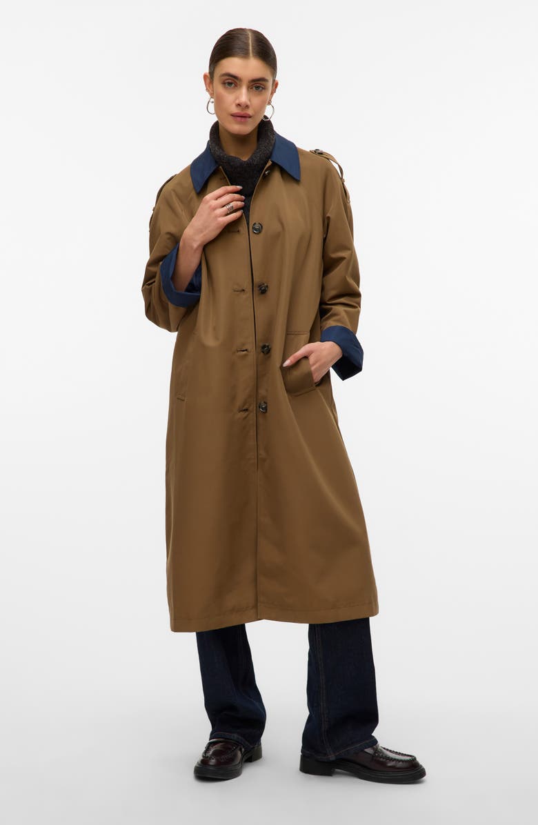 VERO MODA Lucia Maria Water Resistant Coat, Alternate, color, Cub Detail Navy Blaz