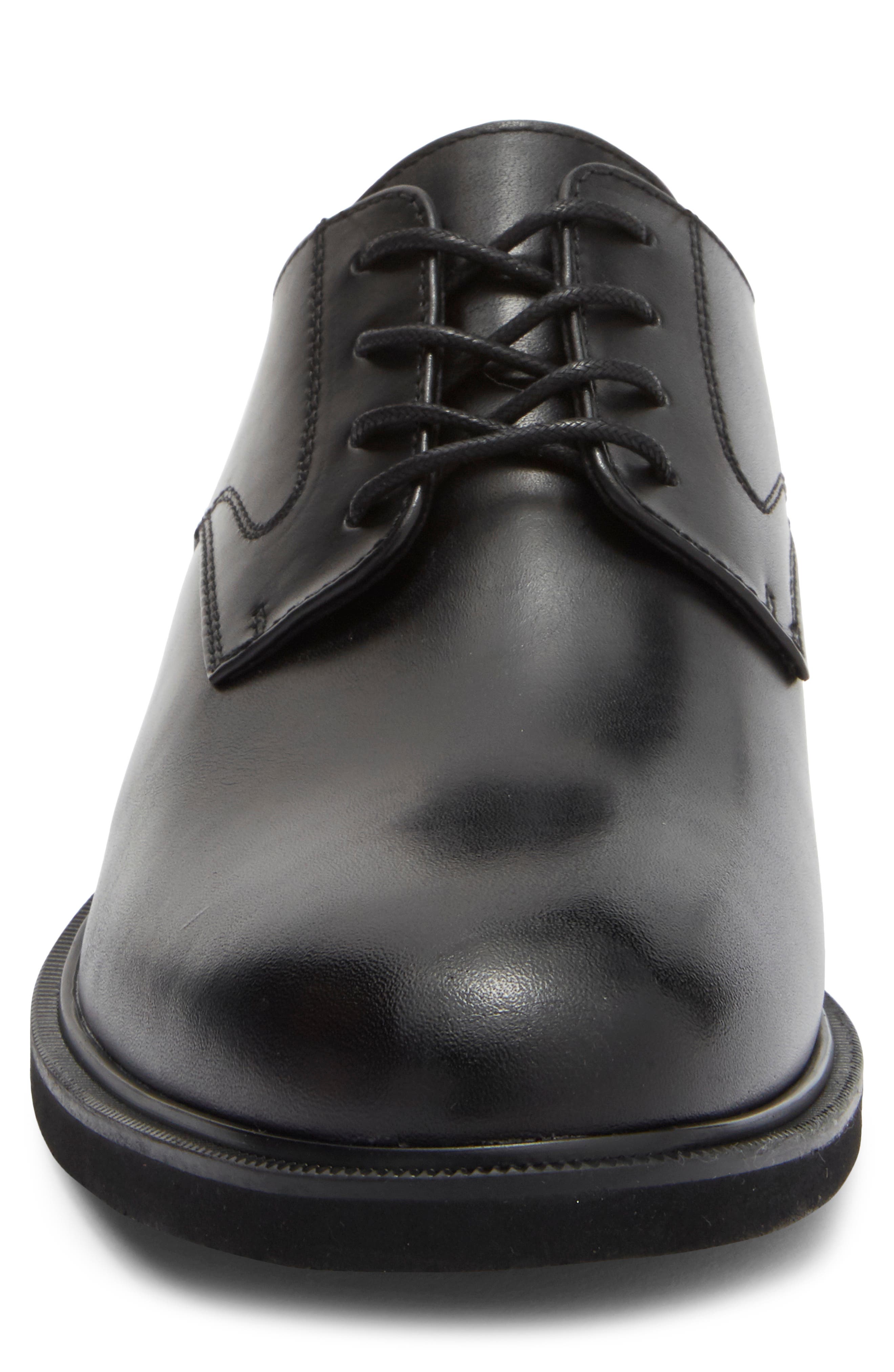 NORDSTROM RACK Reid Plain Toe Derby, Alternate, color, Black Leather