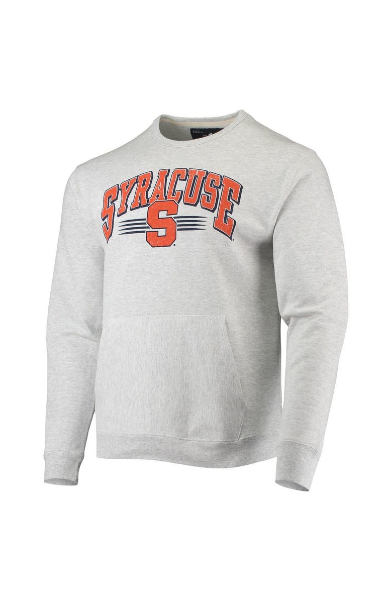 LEAGUE COLLEGIATE WEAR Men's League Collegiate Wear Heathered Gray Syracuse Orange Upperclassman Pocket Pullover Sweatshirt, Alternate, color,