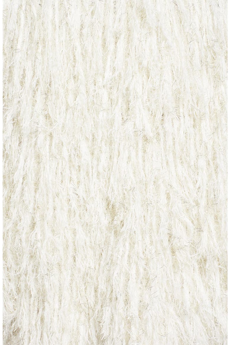 Shaggy Open Front Cardigan, Alternate, color, IVORY EGRET ROSE GOLD