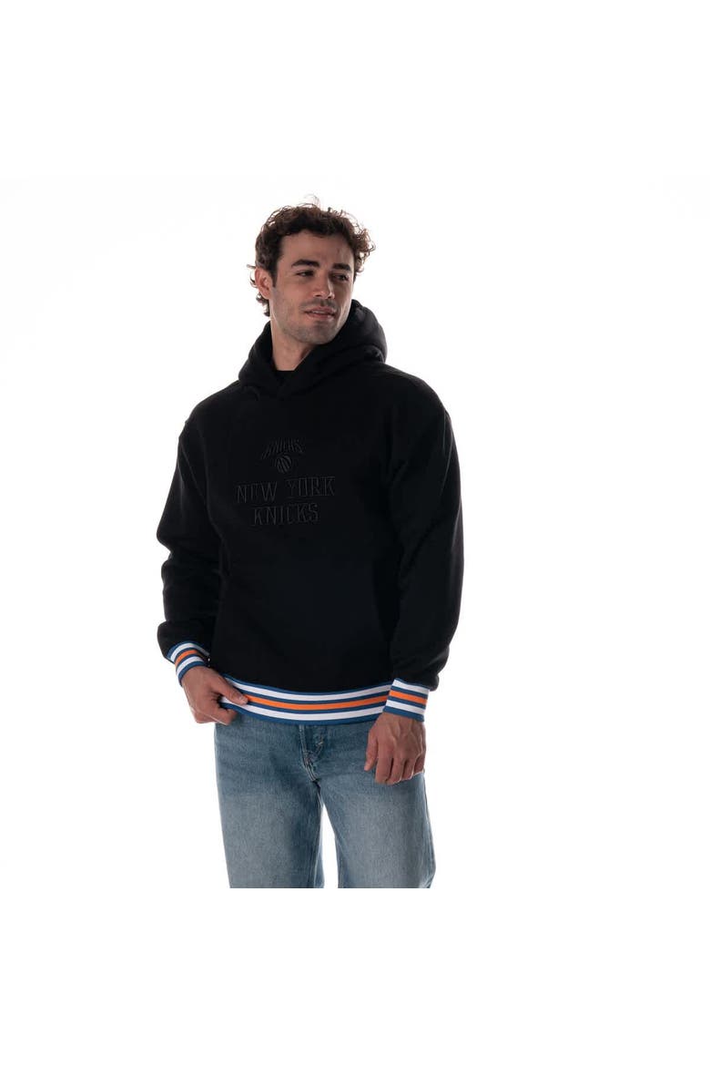 Unisex The Wild Collective Black New York Knicks Custom Rib Tonal Premium Hoodie, Main, color, Black