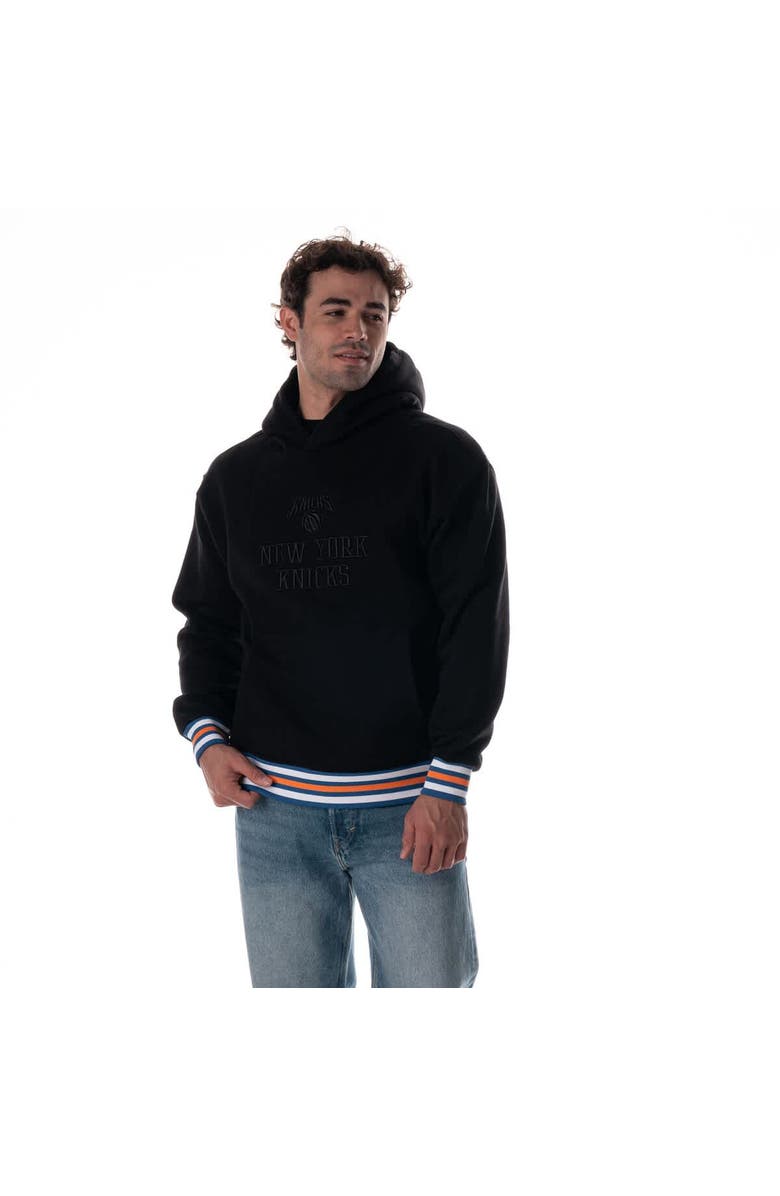 THE WILD COLLECTIVE Unisex The Wild Collective Black New York Knicks Custom Rib Tonal Premium Hoodie, Main, color, Black