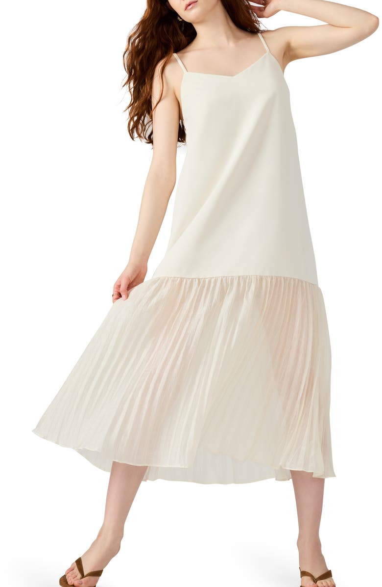 Steve Madden Ember Pleat Hem Sleeveless Maxi Dress, Alternate, color, Marshmallow