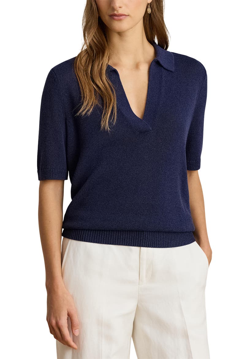 Radnor Polo Sweater, Main, color, REFINED NAVY BLUE