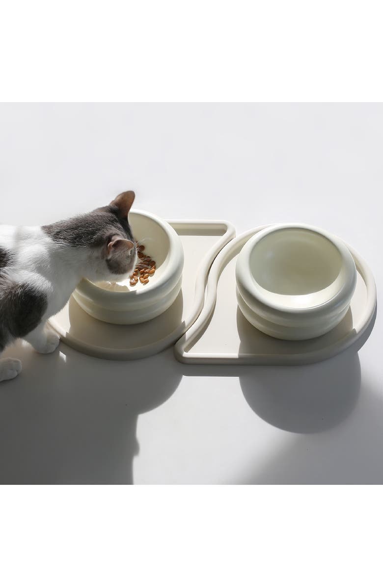 Catenary Drop Set of 2 Pet Mats, Alternate, color, White