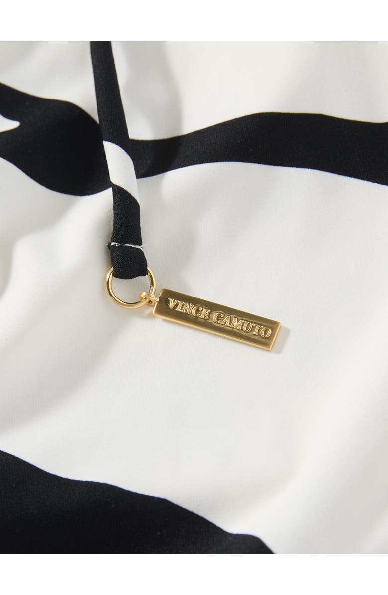 Vince Camuto Bandeau Bikini Top, Alternate, color, Black/White