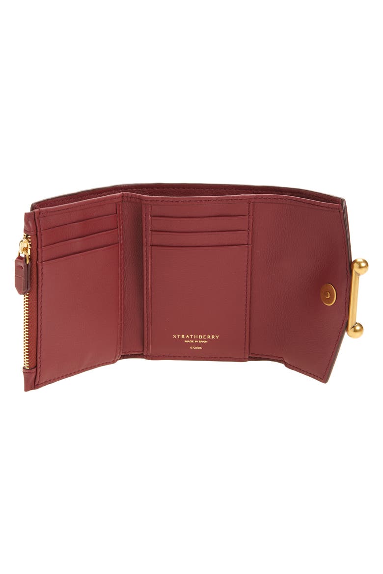 Mosaic Croc Embossed Leather Trifold Wallet, Alternate, color, OXBLOOD