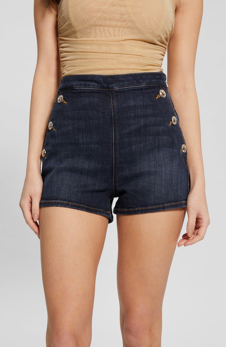 GUESS Janae Button Detail Shorts, Alternate, color, 