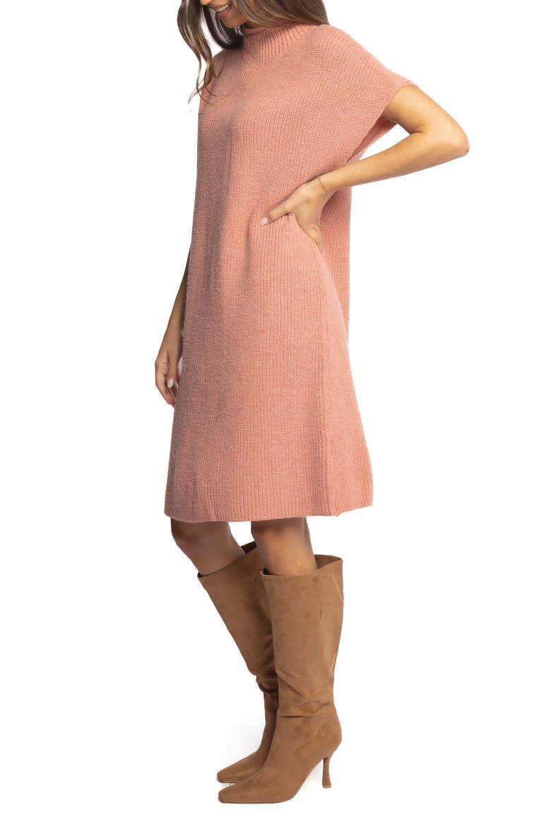 Wright Mock Neck Sweater Dress, Alternate, color, PINK