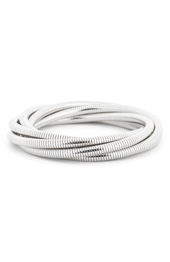 Nordstrom Rack Omega Stacked Twist Bracelet In Silver
