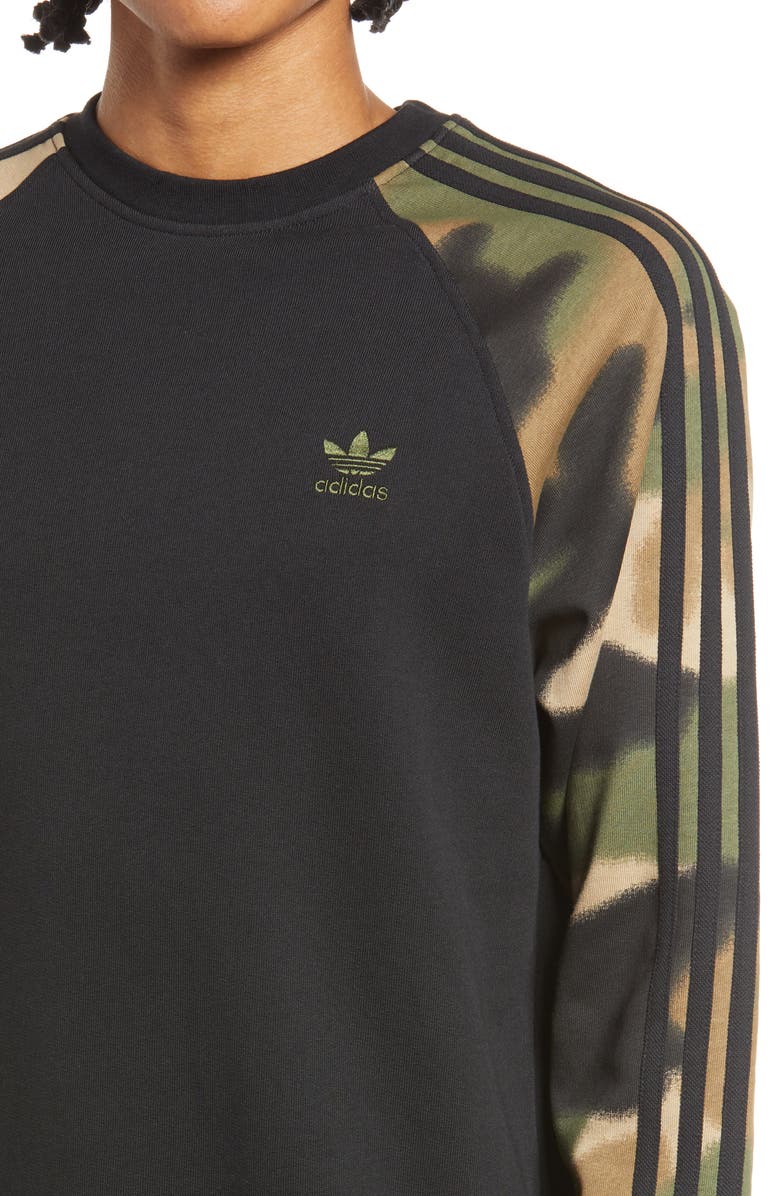 adidas Originals Men's Camo Stripes Crewneck Sweatshirt, Alternate, color,