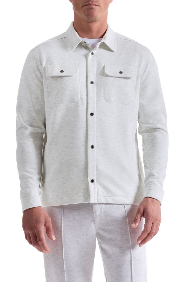 Heathered Kint Snap-Up Shirt Jacket, Main, color, CHALK