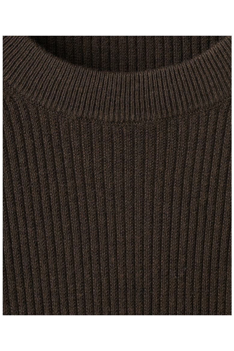 Fine Rib Cotton Blend Sweater, Alternate, color, CHOCOLATE