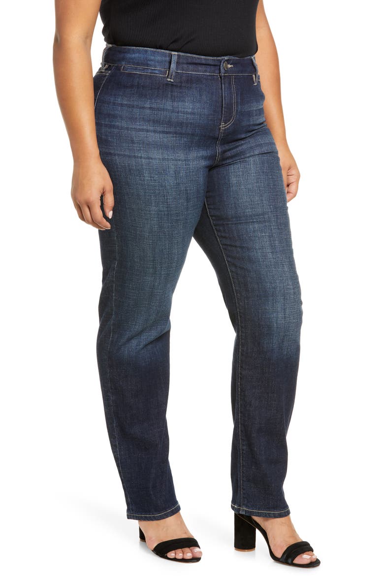 Kennedy Welt Pocket High Waist Straight Leg Jeans, Alternate, color, CASTLE