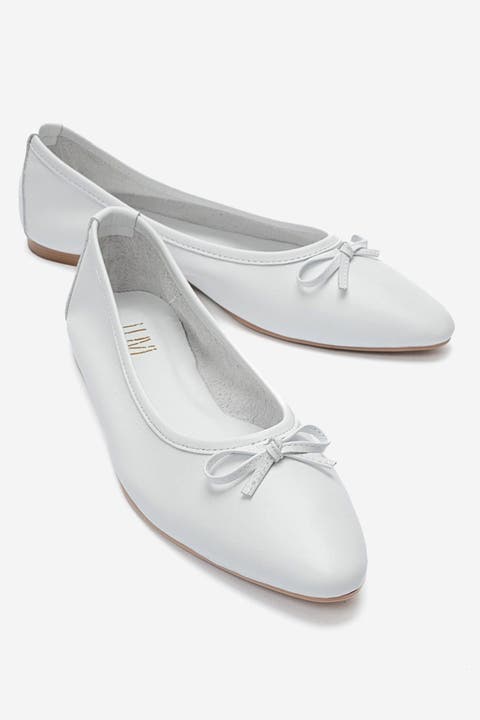 Umiel Leather Bow Ballet Flat