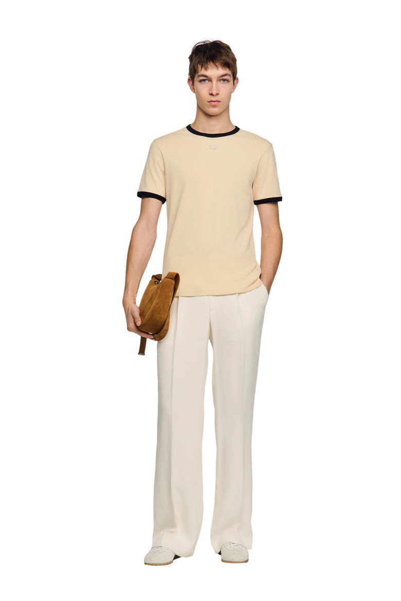 Two-tone patch T-shirt, Alternate, color, Sand