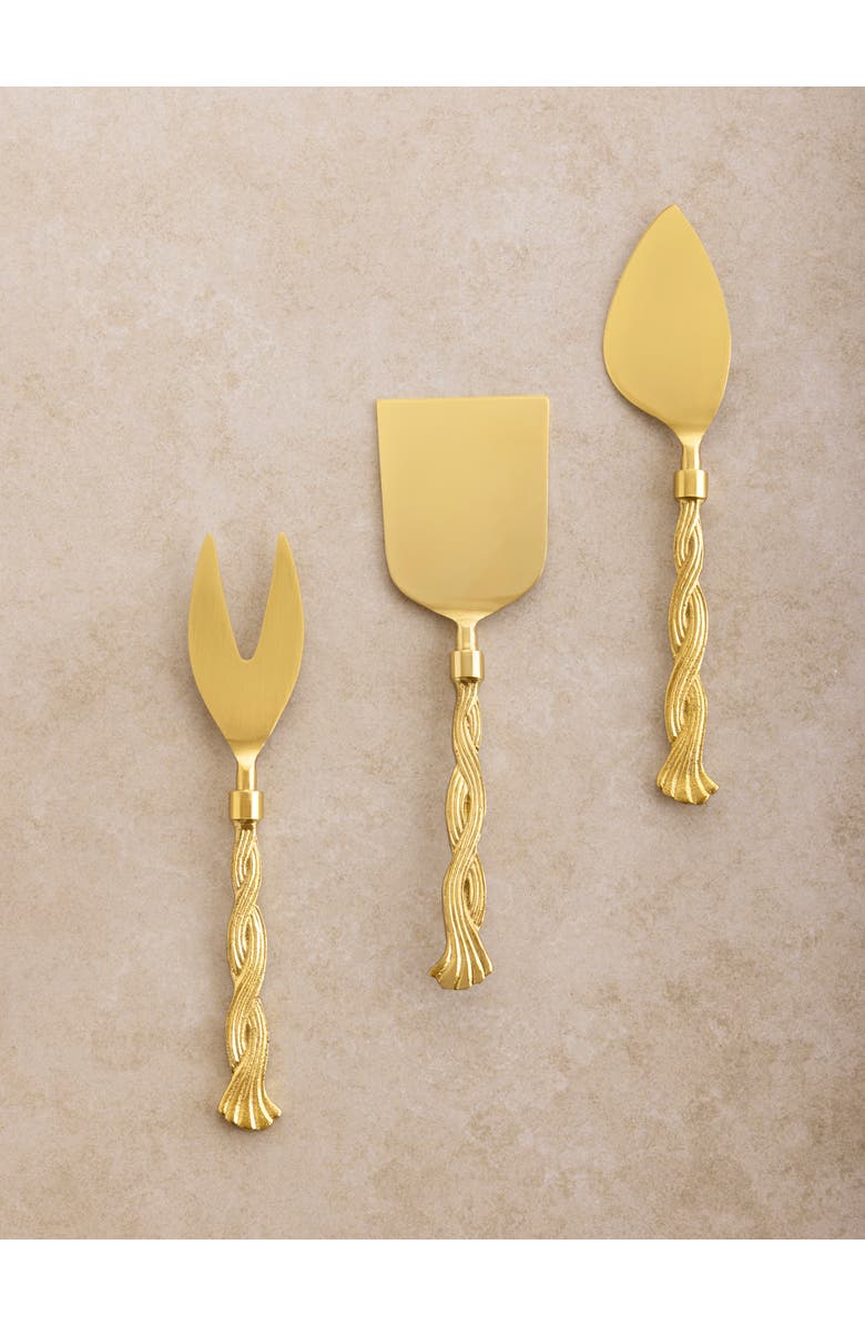 GAURI KOHLI Santiago Cheese Knives, Set of 3, Alternate, color, Gold