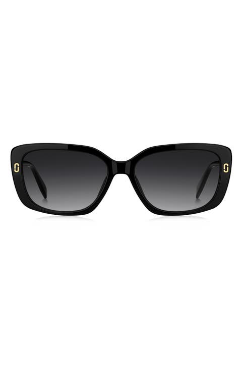57mm Gradient Rectangular Sunglasses