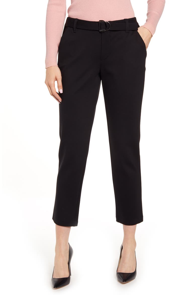 Ab-Solution High Waist Crop Pants (Nordstrom Exclusive), Main, color, BLACK