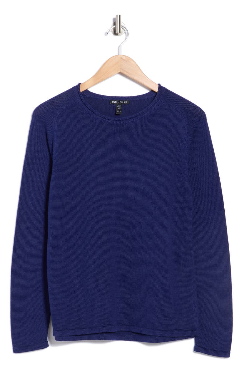 Eileen Fisher Organic Cotton & Tencel<sup>™</sup> Lyocell Crewneck Sweater, Alternate, color, Infinity