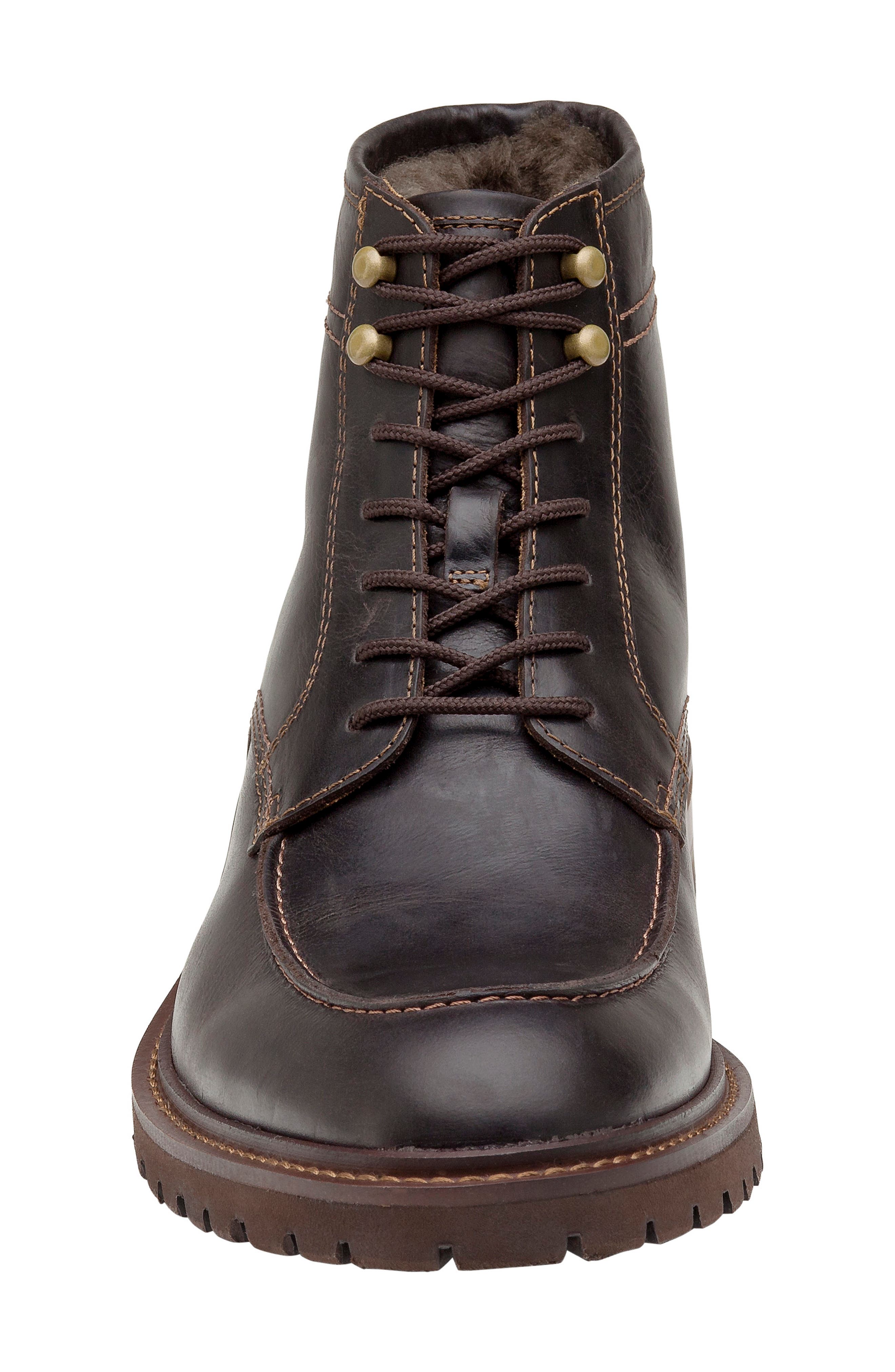 Barrett Genuine Shearling Lined Boot, Alternate, color, DARK BROWN