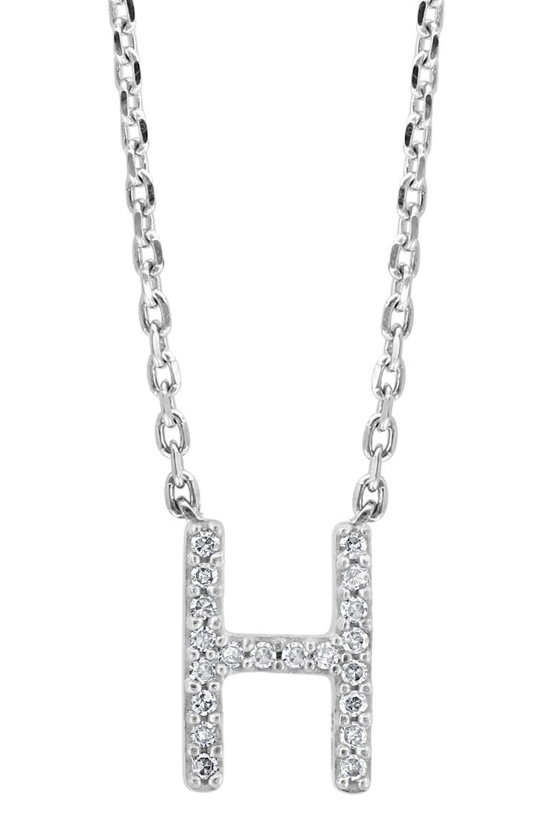 Sterling Silver Diamond Initial Pendant Necklace, Alternate, color, SILVER