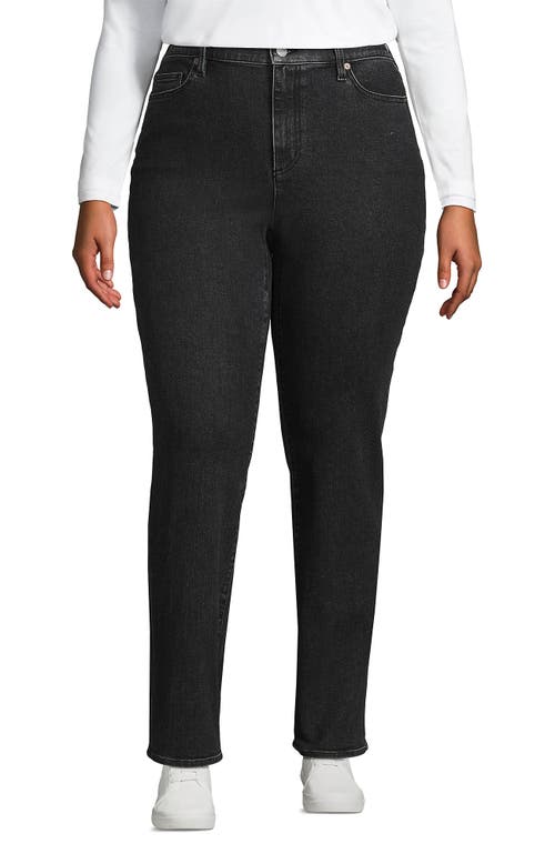 LANDS' END LANDS' END PLUS SIZE DENIM HIGH RISE STRAIGHT LEG GARMENT DYE JEANS
