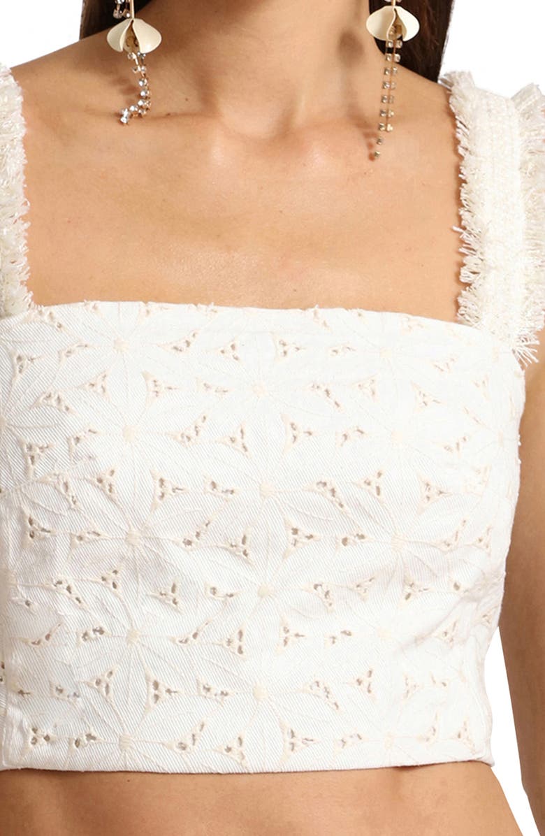 Avec Les Filles Eyelet Embroidered Crop Top, Alternate, color, 
