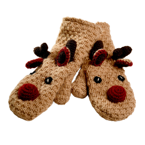 Crochet Reindeer Mittens